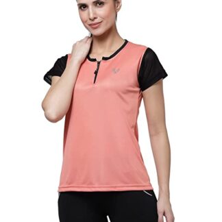 Half Sleeves Sports Gym T-Shirt with Zipper