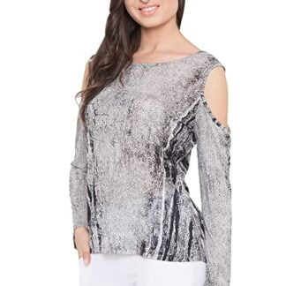 Cold Shoulder Knitted T-Shirt Casual Wear for Women & Girls